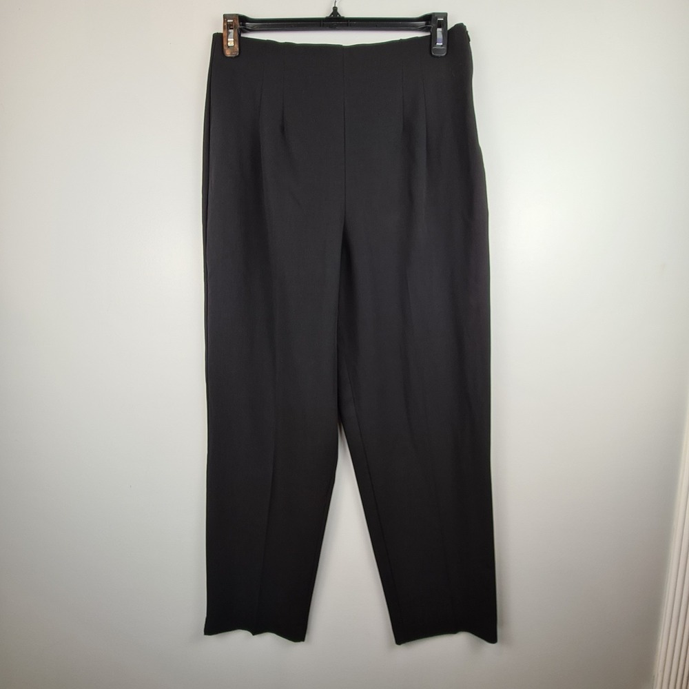 SAVION Women's Black High Waist Dress Pants Size 14 Pleated‎ Size Zip Workwear